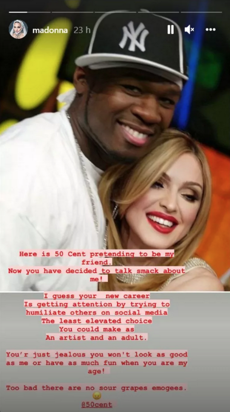 50 Cent se disculpa con Madonna tras burlarse de sus polémicas fotos 1